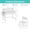 BOLUO White Kids Desk and Chair Set for 5-8 Year
