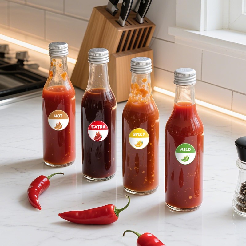 700 PCS Spicy Indicator Stickers 4 Level Chili Pepper Labels
