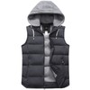 ZSHOW Men's Puffer Vest Removable Hooded Cotton-Padded Vests Outerwear Jackets(Grey,XL)