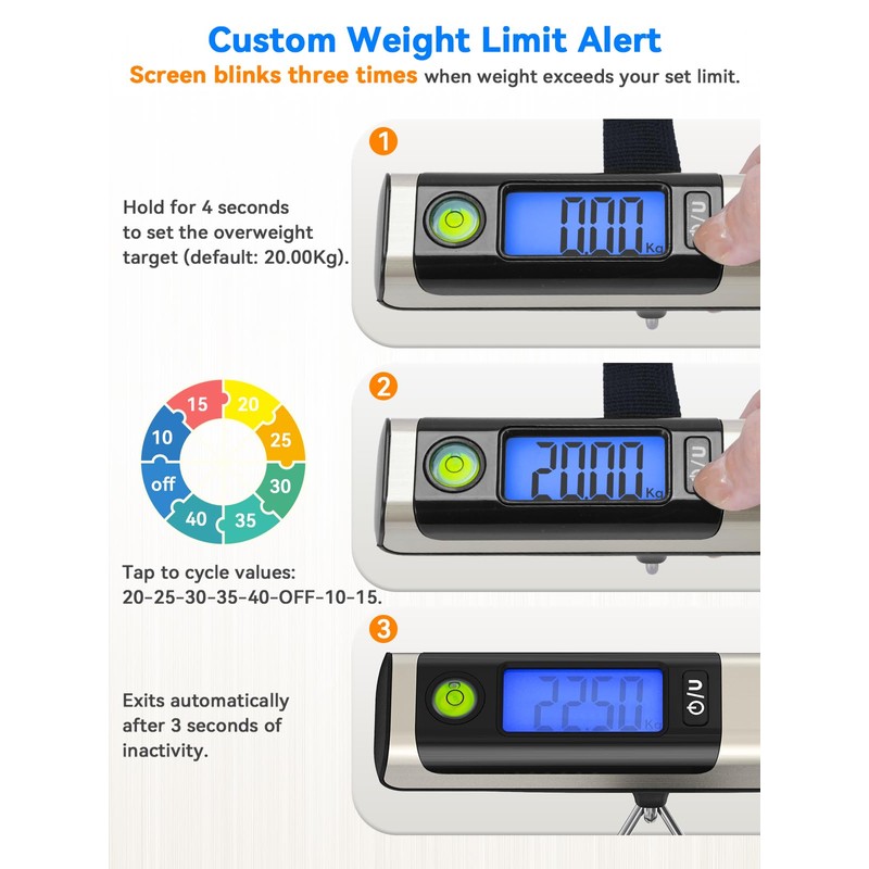 Luggage Scale, Dr.meter Digital Weight Scale with Tape Ruler, Portable
