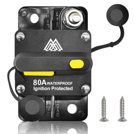 M1A2 80Amp Circuit Breaker for Boat Trolling Motor Marine ATV Trailer Vehicles Stereo Audio Electronic Battery Solar System Inline Fuse with Manual Reset Switch Waterproof DC 12V-48V