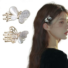 Hands Clip, Mini Set of 2, Bangs, Hair Clip, Butterfly Opal, Korean Fashion, Cute, Elegant, Gift, Redis, Girls, Hair Clip, Hair Clip,