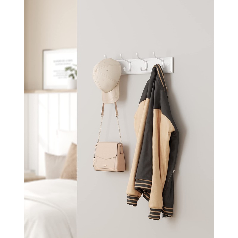 SONGMICS Set of 2 Wall-Mounted Coat Rack, Hook Rack, 8