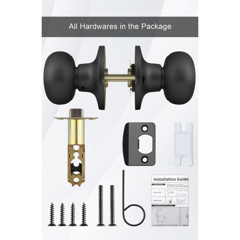 goldenwarm Black Passage Door Knobs, Closet Door Knobs, Matte Black