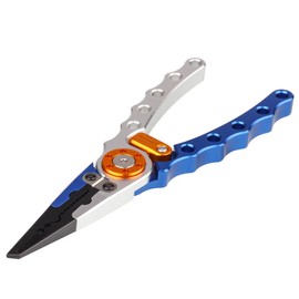 Booms Fishing Pliers Small Fishing Pliers Split Ring Removal with Lock X01 Needle Removal Line Cutter Hook Removal Multi-function Aluminum Alloy Rust Resistant Lightweight with Butt Rope Pliers Case