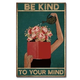 Canvas Wall Art Be Kind To Your Mind for Home Decor 8X12inch Wood Frame