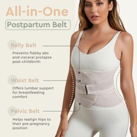 Mama Stuff Abdominal Belt After Birth - Abdominal Band After Birth for Women, Recovery Belt After Birth, Cesarean Section Belly Strap, Rectus Diastasis Belly Strap, Belly Belt After Cesarean Section