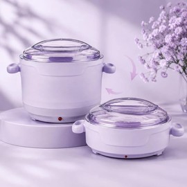 PURPLESKY- DISEÑO PORTÁTIL: Nuestro calentador de cera de silicona está diseñado teniendo en cuenta la portabilidad. Es compacto y liviano, lo que lo 