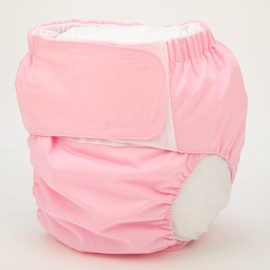 Sigzagor Large Teen Adult Cloth Diaper Nappy Reusable Washable for Disability Incontinence with Hook and Loop for Women (Pink (Large 26in to 50in))