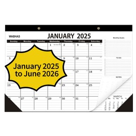 Wabhas 2025 Calendar,Desk Calendar 2025-18 Months-January 2025 to June 2026,Desk calendar 2025-2026,12x17 in,School Calendar 2025,Office 2025 Desk Calendar