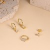 Thunaraz 4Pcs Stack Gold Studs Earrings for Women 14K Gold