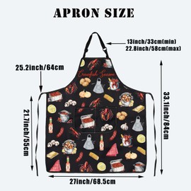 PLITI Funny Crawfish Gifts Crawfish Season Kitchen Apron Crawfish Boil Gifts Crawfish Graphic Gift For Seafood Lover (Crawfish ApronU)