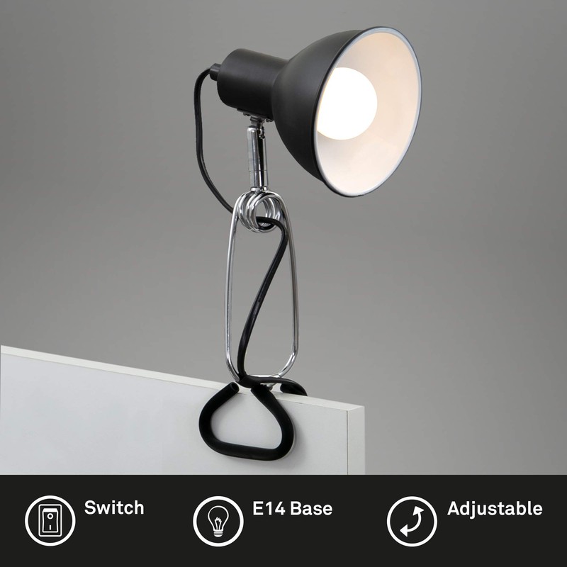 BRILONER - Desk Lamp with Cable Switch, Swivelling, E14 Socket,