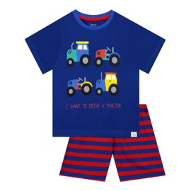 Harry Bear Boys' Tractor Pyjamas Short, blue