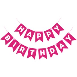Hot Pink Happy Birthday Banner Sign for Backdrop Hot Pink Birthday Decorations for Girls Women 13th 15th 21th 30th Party Banner Garland Wall Door Bunting Flag