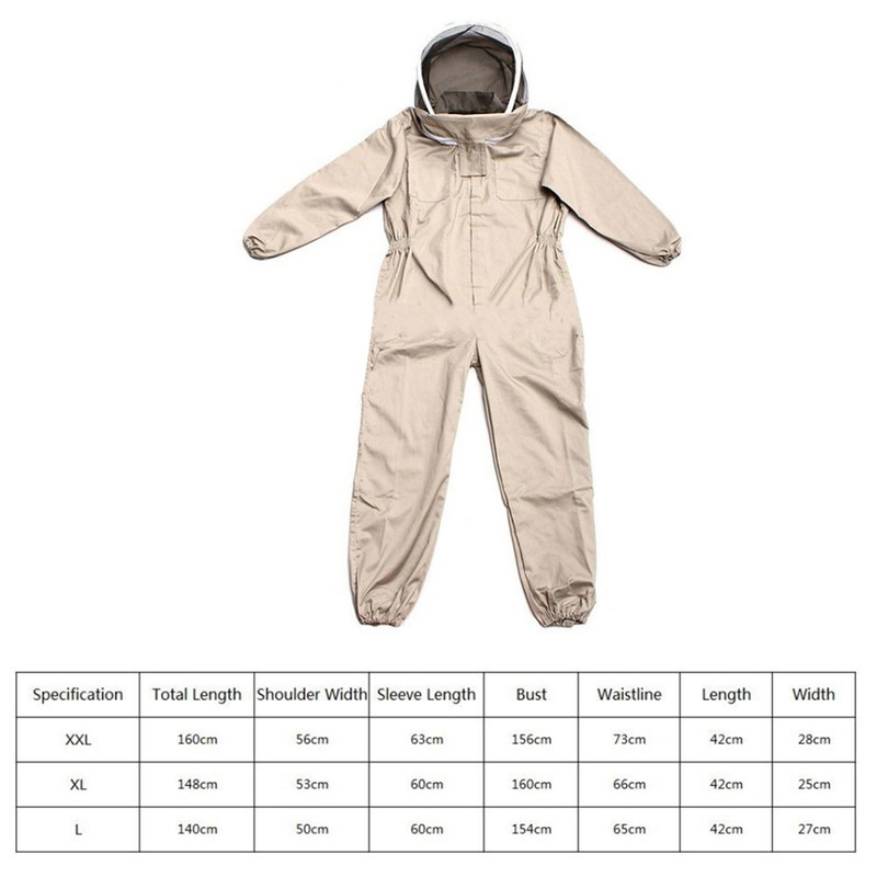 Beekeeping Suit Breathable Soft Comfortable One Piece Skin Friendly Beekeeping