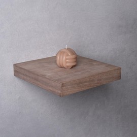 Velano - VIILU Wall Shelf, Floating Shelf, Hanging Shelf with Natural Veneer - 1 Piece, 23 x 23 cm, Walnut Veneer - Shelves for Kitchen, Bathroom, Living Room, Bedroom