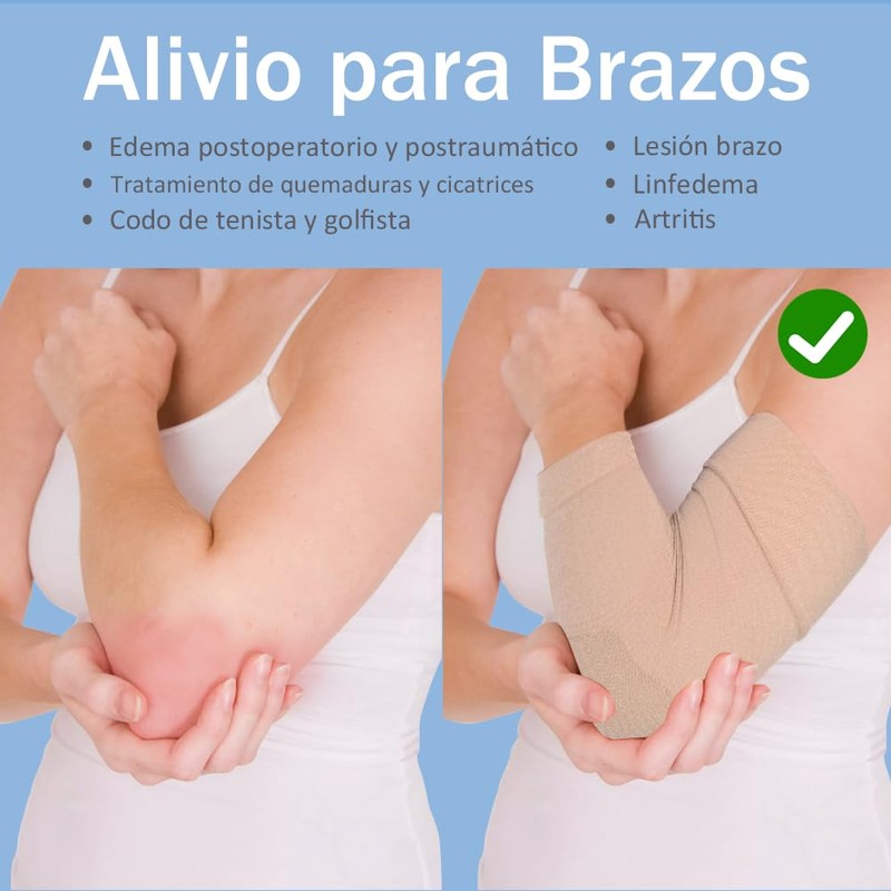 Manga de Compresión para Brazo Alta Elasticidad Transpirable Beige L