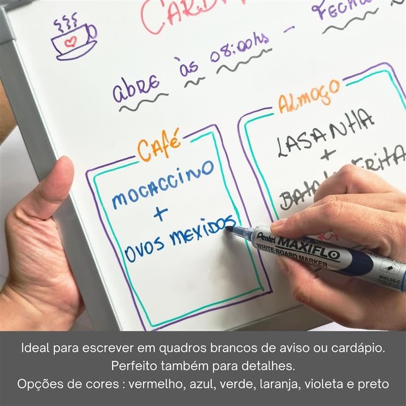 Pentel Maxiflo Green Label Whiteboard Marker with Wide Chisel Tip