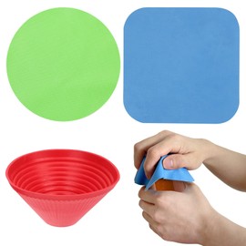 Jar Opener Gripper Pad, 3 Pcs Rubber Jar Opener Grippers Lid Opener Bottle Openers for Seniors Weak Hands Reusable for Most Bottles