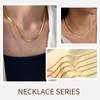 prgislew Herringbone Necklace for Women/Dainty Gold Necklace,14k Gold Plated SnakeGold
