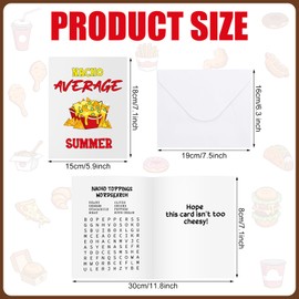 Motiskyy 6 Pack Funny Foodie Camper Greeting Cards 7 x 6 Inch Summer Camp Greeting Card with Envelope Include 1 Scratch off Joke Card Camping Stationery Gifts for Kids Camp Summer Holiday Office