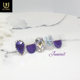 ⚜️Purple Fragrance Handmade Nail Tips⚜️ - Short Oval / ⚜️보라빛향기 수제네일팁⚜️ - 숏오발