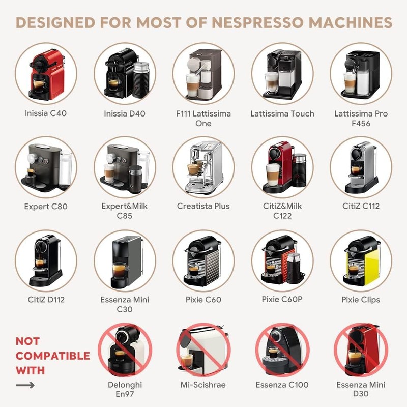 Refillable Coffee Capsules Stainless Steel Reusable Nespresso Pods Compatible with
