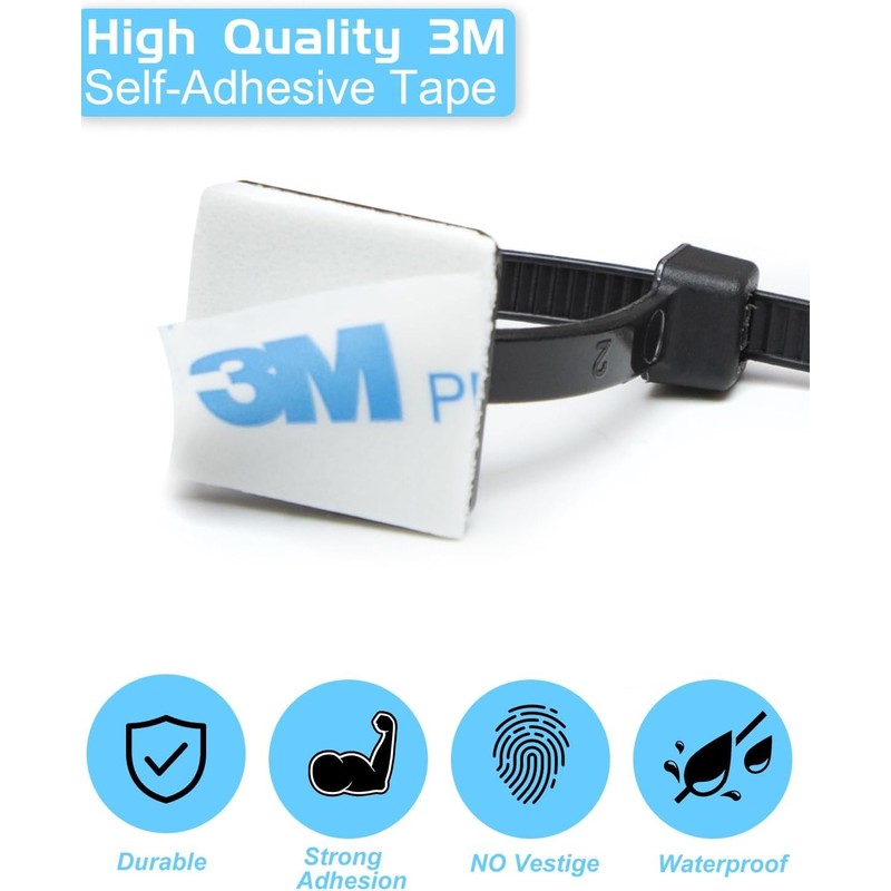 3/4" Zip Tie Mounts - 60 PCS Self Adhesive Cable