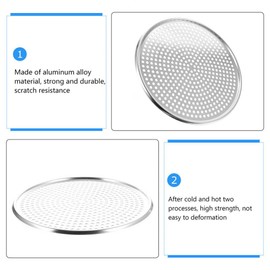 BESTonZON 16inch Pizza Pan with Hole Stainless Steel Pizza Screen Baking Pan Mesh Pizza Tray Nonstick Round Crisper Tray Baking and Serving Sheet for Oven Home Restaurant
