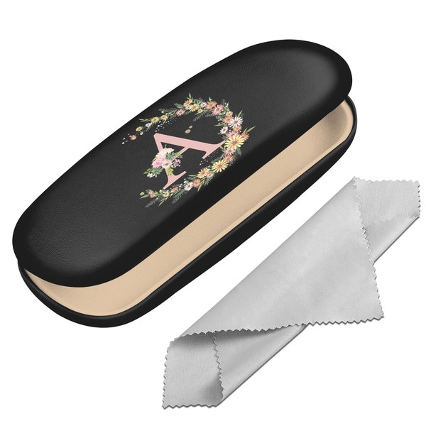 BHAHB Eyeglasses Case Hard Shell Initial Letter Protective Case for