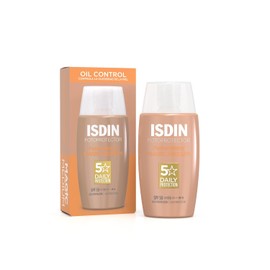 ISDIN Fotoprotector Fusion Water COLOR SPF 50, Protector Solar Facial de fase acuosa con color para uso diario, Cobertura natural, 50ml