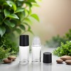 Juroicessry 2Pcs Black 30ML Clear Empty Glass Essential Oil Roller