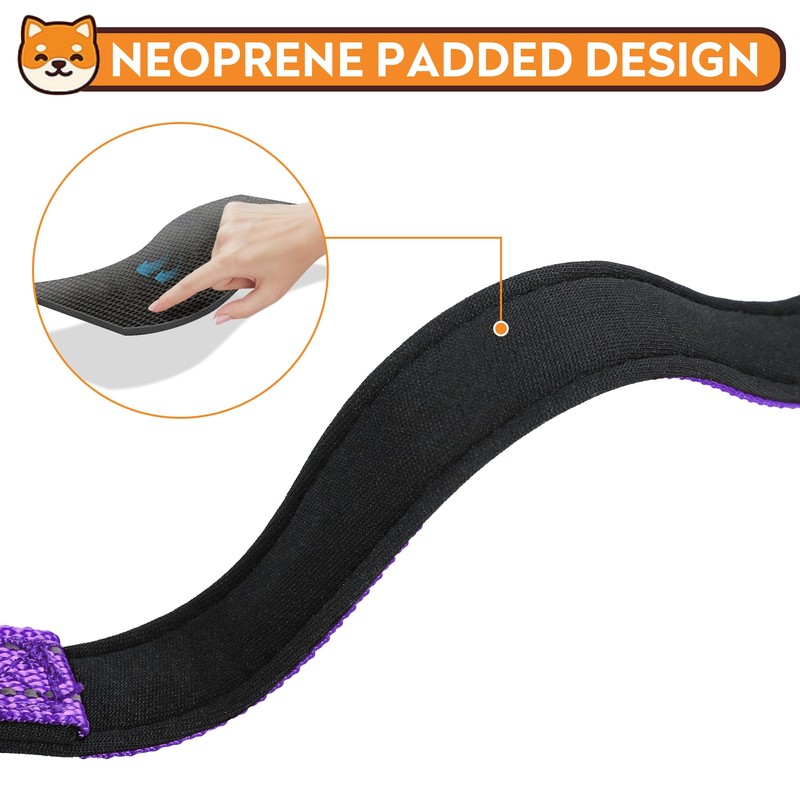 LZGOPE Reflective Dog Collar, Adjustable Soft Neoprene Padded Nylon Pet