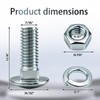 8 Pack 7/16-14x1-1/4 Round Head Carriage Bolts Chrome Plated Bumper