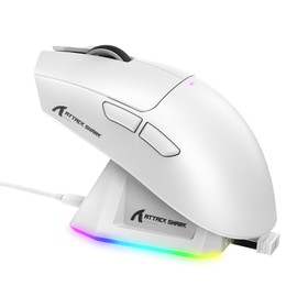 MAMBASNAKE×ATTACK SHARK X11 Ultra Lightweight Gaming Mouse 60g RGB Magnetic Charging Stand with 3 Modes Connection, 2.4Ghz/Bluetooth/Type-C Double Bluetooth Channel, 6 DPI Switch, PAW3311 Sensor, HUANO Switch, Broadcom Controller, Energy Saving, Ergonomic Design, White