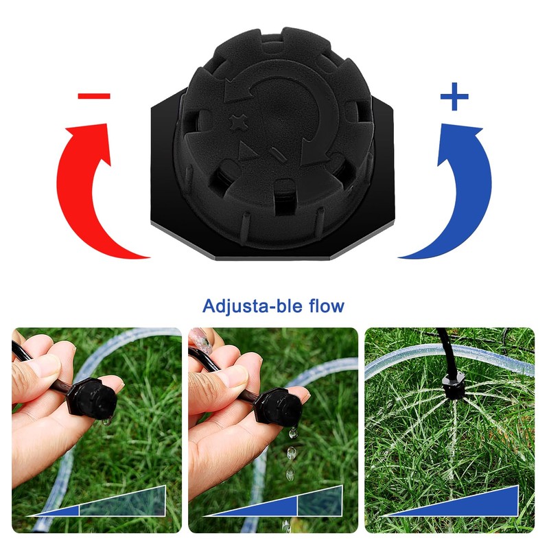 VooGenzek 90 Pieces Adjustable Watering Dripper Sprinkler, Plastic Micro Flow