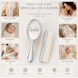 Custom Silver Baby Brush Set – First Birthday Heirloom Gift