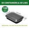 APSIC Meal Prep Containers, 50 Pack 28oz (100-Piece) Disposable Take