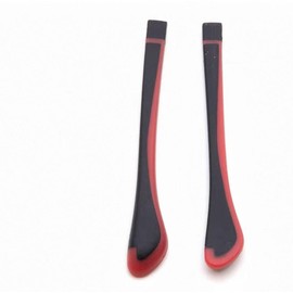Eyeglass Glasses Temple End Tips，Soft Silicone Ear Sock Pieces Tube Sleeve Retainer for Metal Thin Square Eyeglass Legs(Black&Red)