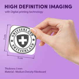 1 x Square MDF Fridge Magnet - Switzerland Flag Travel Swiss Ski Resort 40186