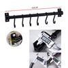 WONMILLE Gourmet Kitchen Utensil Rack with 6 Hooks, Wall Mounted
