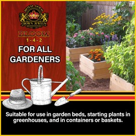 Royal Gold Crown Jewels Organic Bloom 1-4-2 Dry Soluble Fertilizer, 40 lbs - for Feeding Flowering Crops to Produce Vigorous Blossoms and Optimal Plant Development