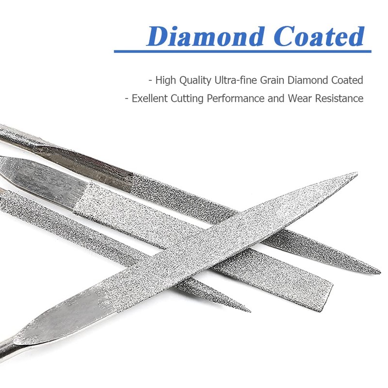 Mesee 10 Pieces Mini Diamond Needle File Set 150 Grit