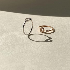 by FACADE Rose Gold Plated Open Circle Adjustable Ring with Cubic Zirconia for Women (Rose Gold)