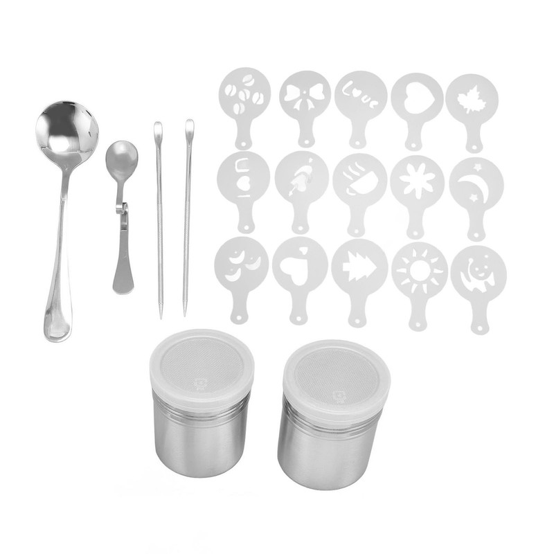Coffee Decorating Stencils Coffee Carving Pen Set Stainless Steel Portable