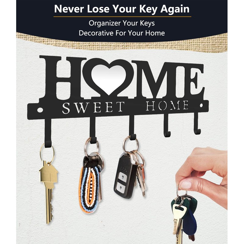 WIPHANY Key Holder Hooks Organizer Hanger Rack Wall Mounted with