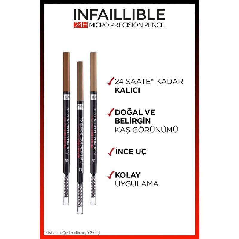 L'Oréal Paris Infaillible Brows 24H Micro Precision Pencil, Long-Lasting Precise