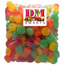 Assorted Gummy Juju Coins - 2 lbs of Cherry Orange Lemon Lime Dollar Stamped Chewy Candy