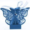 50x Navy Blue Butterfly Laser Cut Favor Boxes Cookie Present